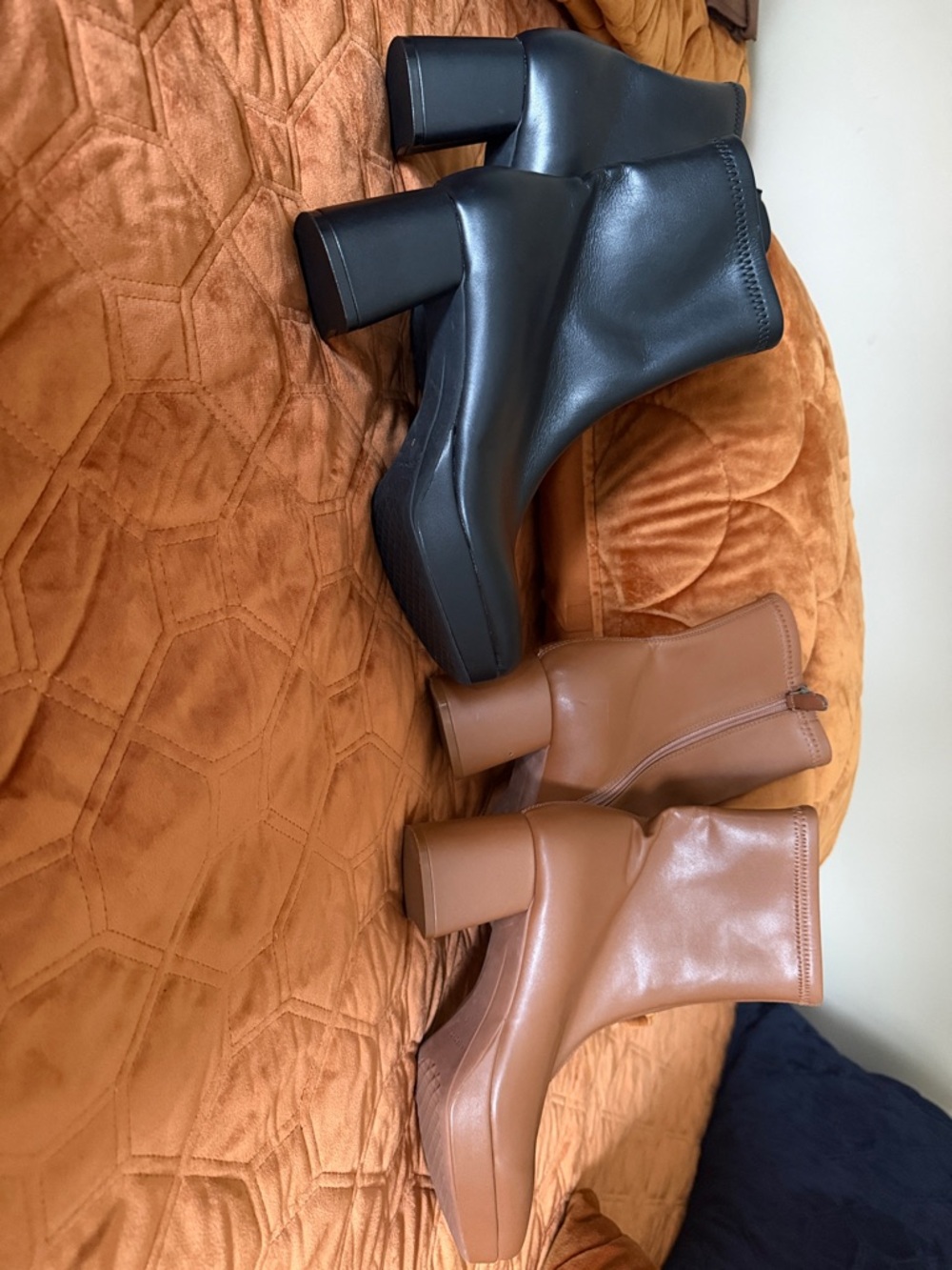 AEROSOLES Black and Brown Platform Ankle Boots